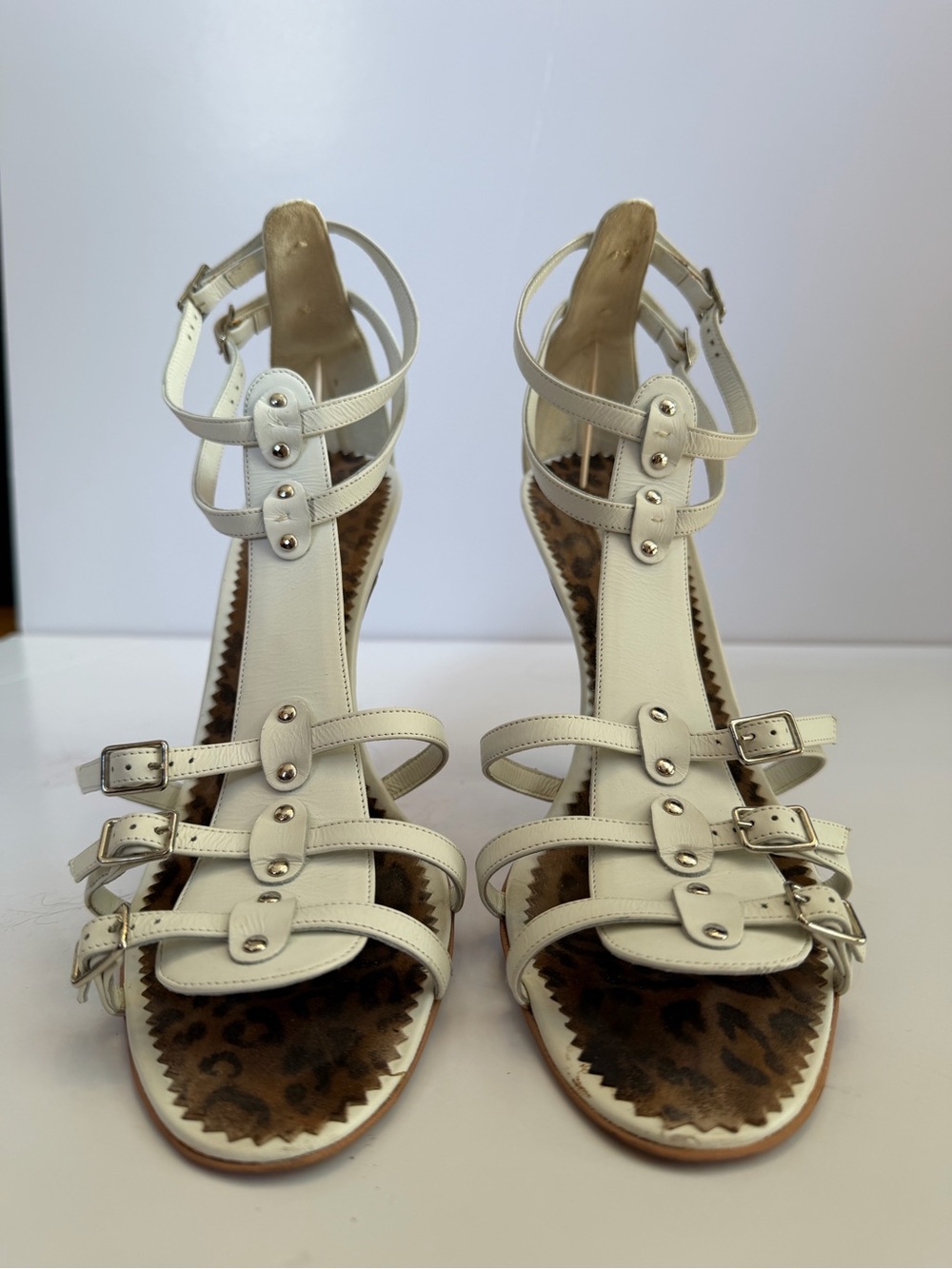 ✨Authentic✨Manolo Blahnik White Multi-Strap Gladiator Sandals - Picture 13 of 13